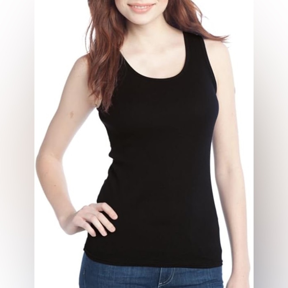 George Black Ribbed Tank Top